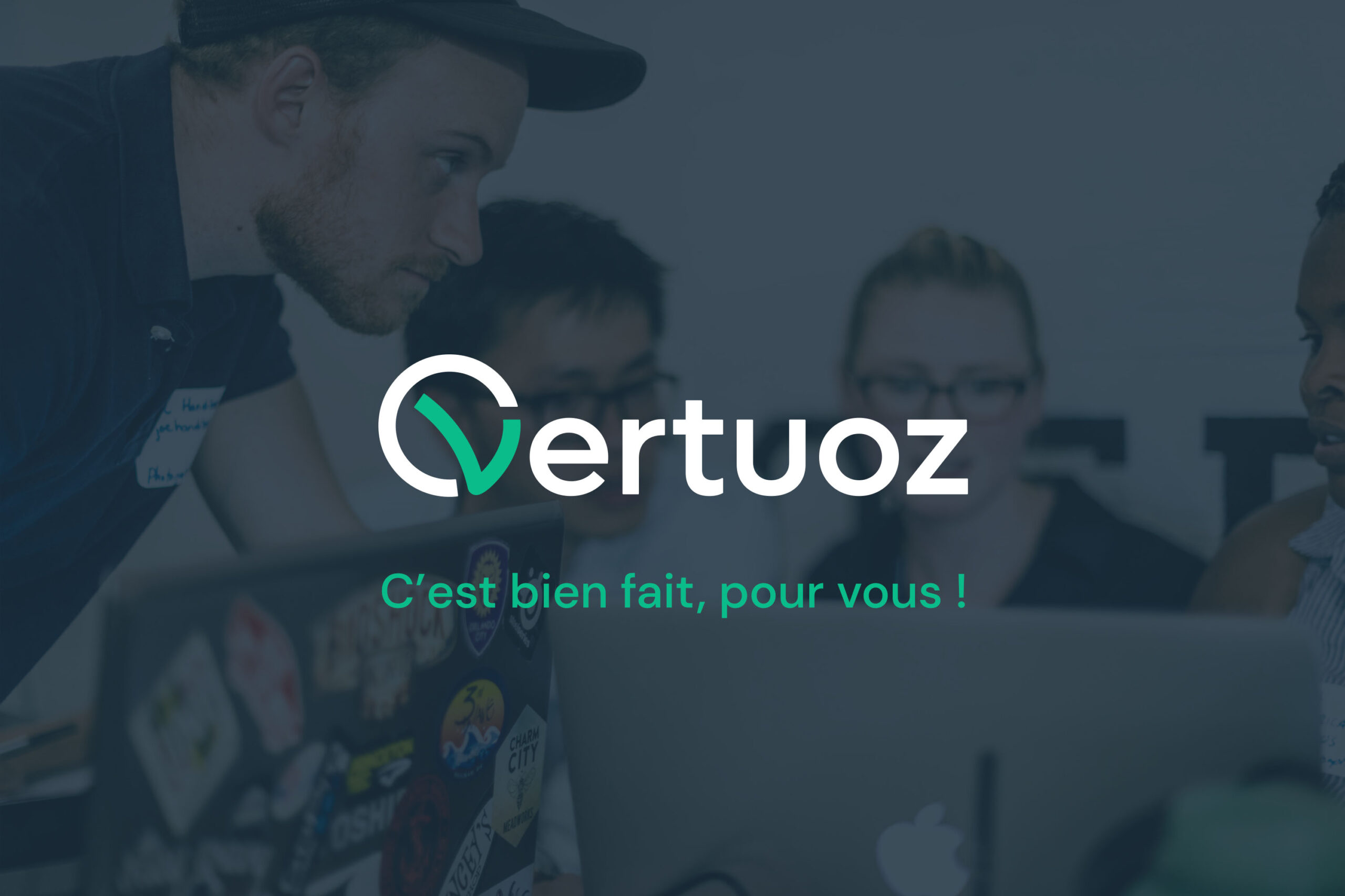 Logo Vertuoz sur fond image